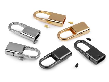 Kovová koncovka s karabinou šíře 9 mm (Balení 2 ks, Varianta 2 zlatá klasik)