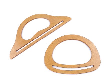 Dřevěná ucha na tašky (Balení 2 ks, Varianta 1 přírodní)