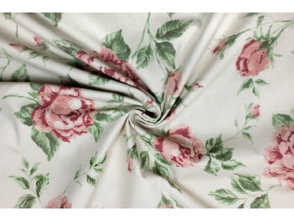bavlnene platno velke ruze