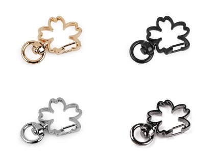 Kovová karabina otočná čtyřlístek, průvlek 8 mm (Balení 2 ks, Varianta 2 černá)