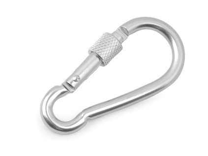 Kovová karabina s pojistkou (Balení 1 ks, Varianta 1 nikl)