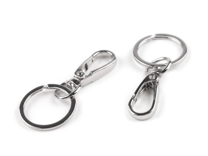 Kovová karabina otočná s kroužkem na klíče (Balení 1 ks, Varianta nikl)