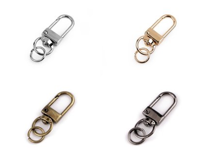 Kovová karabina otočná, průvlek 9 mm s kroužkem (Balení 5 ks, Varianta 2 růžové zlato)