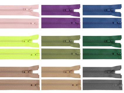 Zip kostěný No 5 dělitelný 2 jezdce / dvoucestný 65 cm bundový (Balení 1 ks, Varianta 322 černá)