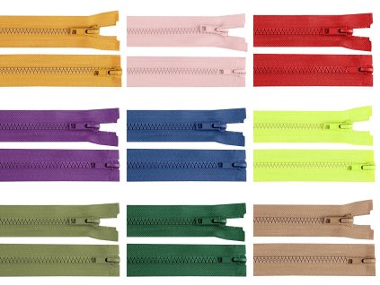 Zip kostěný No 5 dělitelný 2 jezdce / dvoucestný 75 cm bundový (Balení 1 ks, Varianta 322 černá)