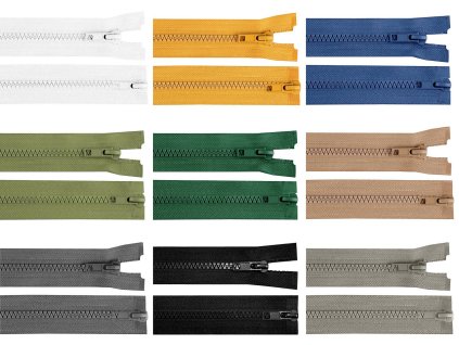 Zip kostěný No 5 dělitelný 2 jezdce / dvoucestný 85 cm bundový (Balení 1 ks, Varianta 322 černá)