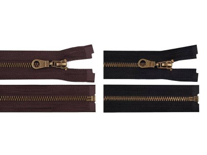 Staromosazný zip No 5 délka 70 cm bundový (Balení 1 ks, Varianta 304 hnědá čokoládová)