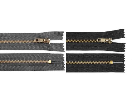 Kovový zip No 4 délka 14 cm kalhotový (Balení 1 ks, Varianta 322 černá)