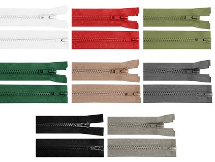 Zip kostěný No 5 dělitelný 2 jezdce / dvoucestný 95 cm bundový (Balení 1 ks, Varianta 322 černá)