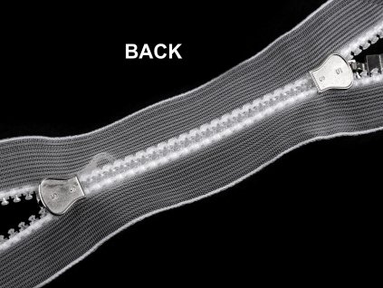 Zip kostěný No 5 dělitelný 2 jezdce / dvoucestný 50 cm transparentní (Balení 1 ks, Varianta transparent)