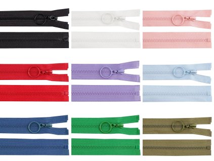 Kostěný zip No 3 délka 30 cm s kroužkem (Balení 1 ks, Varianta černá)