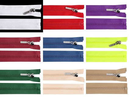 Kostěný zip No 5 délka 80 cm s ozdobným jezdcem (Balení 1 ks, Varianta 101 bílá)