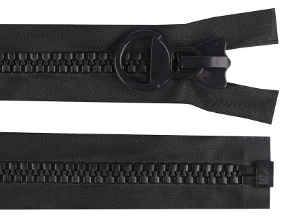 Kostěný zip extra velký No 20 délka 60 cm, 70 cm (Balení 1 ks, Varianta 1 (60 cm) černá)