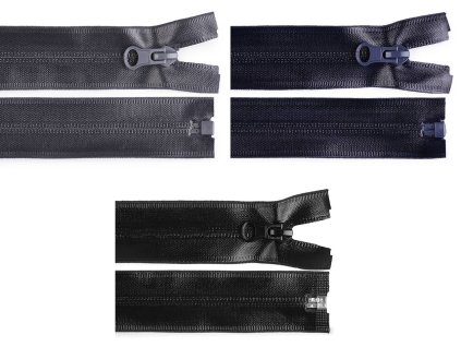 Vodoodolný zips šírka 7 mm dĺžka 70 cm špirálový (Variant 332 černá, Balenie 1 ks)
