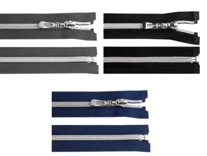 Špirálový zips No 7 dĺžka 80 cm so striebornými zúbkami (Variant 322 černá, Balenie 1 ks)