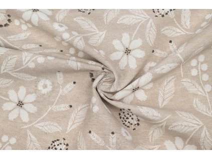 bavlna rezna bile kvetiny na bezove