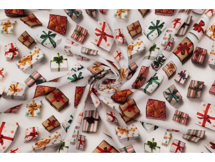 bavlnene platno vanocni darky