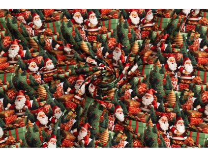 87708 2 bavlnene platno santa claus