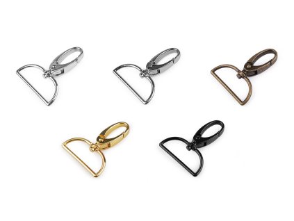 Kovová karabina otočná, průvlek 37 mm (Balení 1 ks, Varianta 1 nikl)