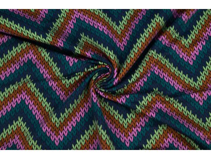 teplakovina cik cak vzor petrolej