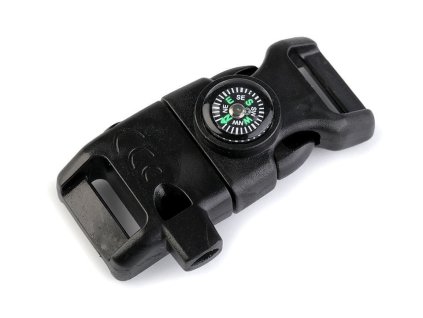 Spona trojzubec s píšťalkou a kompasom šírka 15 mm (Balenie 1 ks, Variant 2 čierna)