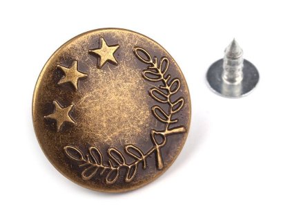 Riflový knoflík Jeans velikost 32" (Balení 10 ks, Varianta 10 nikl)