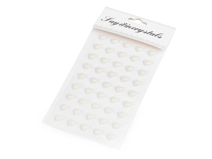 Samolepiace srdce na lepiacom prúžku (Balenie 1 karta, Variant perlová)