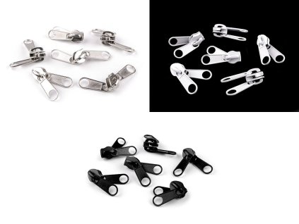 Jazdec ku špirálovým zipsom obojstranný No 10 (Variant 1 nikl, Balenie 10 ks)