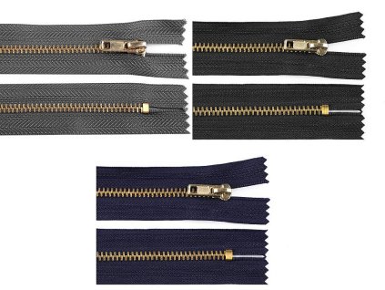 Kovový zip No 4 délka 16 cm kalhotový (Balení 1 ks, Varianta 330 modrá tmavá)