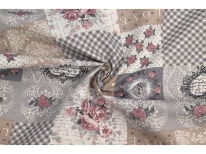 bavlna rezna patchwork ruze