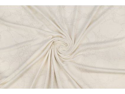 polyesterovy uplet stribrny 3d vzor ecru