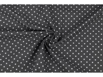 bavlnene platno puntik bily na sede