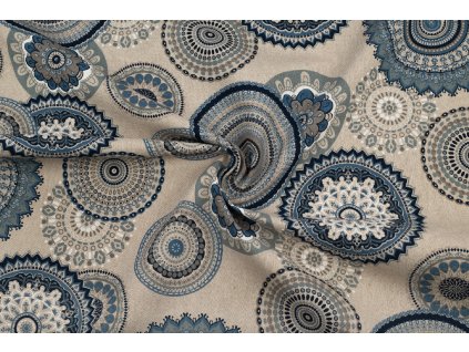 bavlna rezna modre mandaly