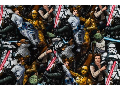 bavlneny uplet s potiskem starwars