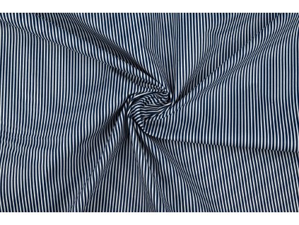 109878 bavlnene platno modre navy a bile prouzky 3mm