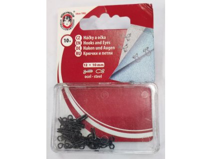 Háčky a očka (12+10 mm) velikost 4 barva černá
