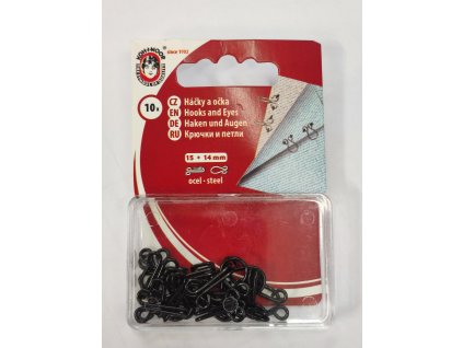 Háčky a očka (15+14 mm) velikost 1 barva černá