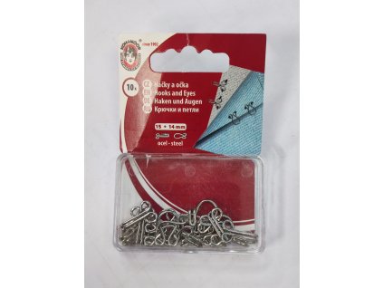 Háčky a očka (15+14 mm) velikost 1 barva nikl