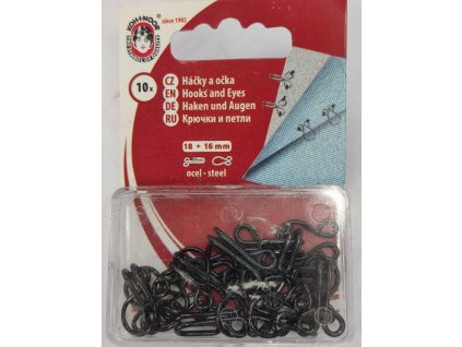 Háčky a očka (18+16 mm) velikost 20 barva černá