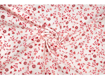 bavlnene platno cervene plazive kvitky