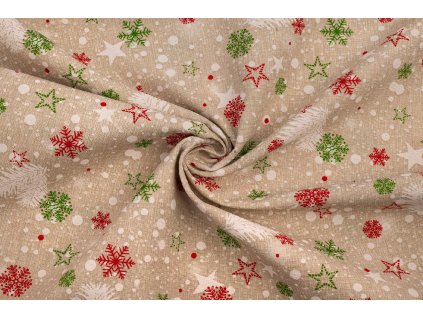 bavlna rezna cervene a zelene vanocni vlocky