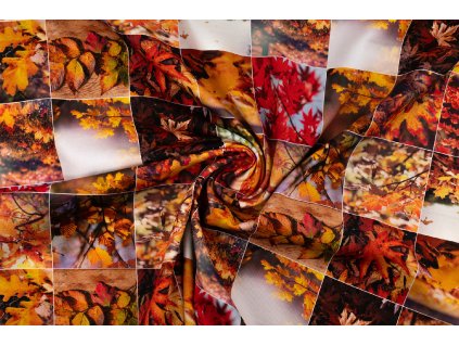 bavlnene platno podzimni listi
