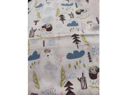 124986 bavlnene platno jezci v lese doprodej 1 m