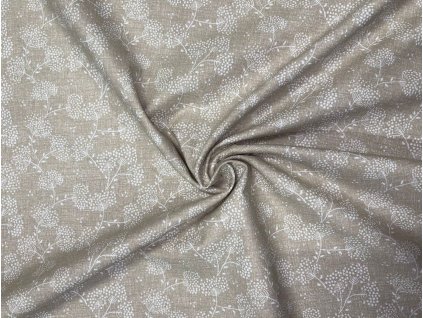 bavlnene platno bile kviti na rezne