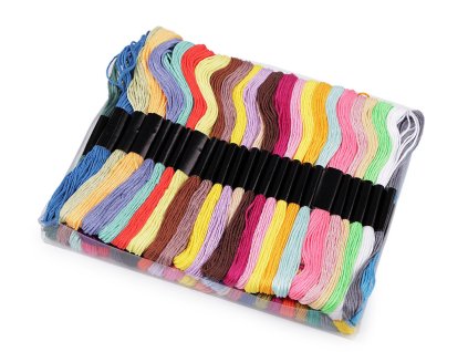 Příze vyšívací typ mouline Grus sada 50 ks/8 m (Balení 50 ks, Varianta mix)