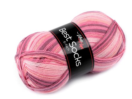 Pletací příze Best socks / ponožkovka 150 g (Balení 1 ks, Varianta 1 (7361) růžová)