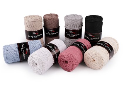 Pletací příze Cordy Macrame 250 g (Balení 1 ks, Varianta 1 (8002) bílá přírodní)