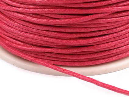 Šňůra bavlněná Ø1 mm voskovaná (Balení 1 ks, Varianta 5 červená jahoda)