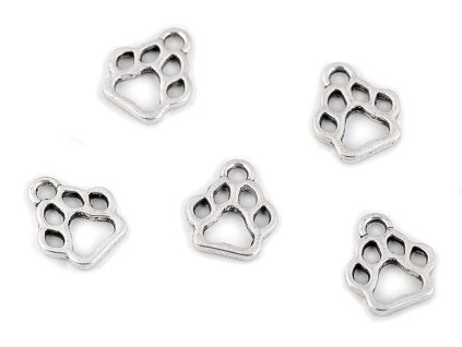 Přívěsek tlapka pro pejska 11x13 mm (Balení 10 ks, Varianta platina)