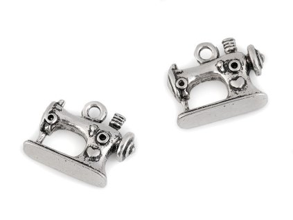 Přívěsek šicí stroj 13x16 mm (Balení 4 ks, Varianta 1 platina s patinou)